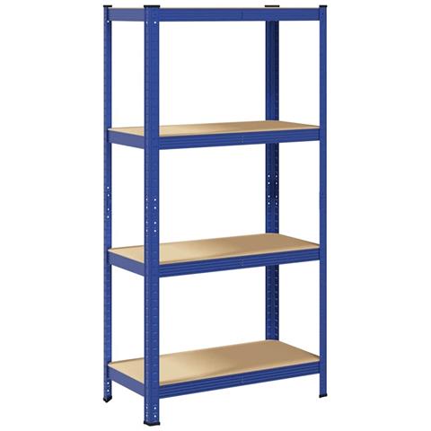 Mensola 4 Strati Blu In Acciaio E Legno Multistrato - Foto 2