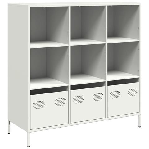Credenza Bianca 101,5x39x103,5 Cm In Acciaio - Foto 2