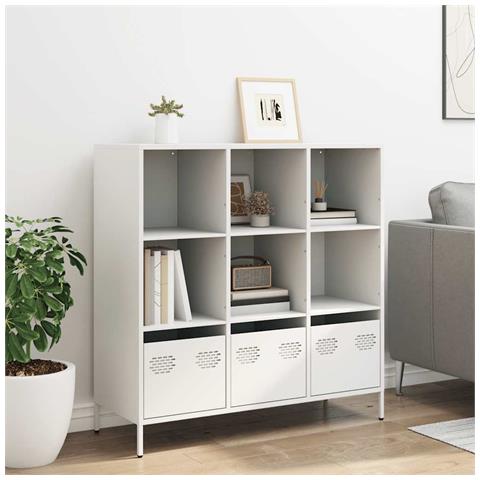 Credenza Bianca 101,5x39x103,5 Cm In Acciaio - Foto 3