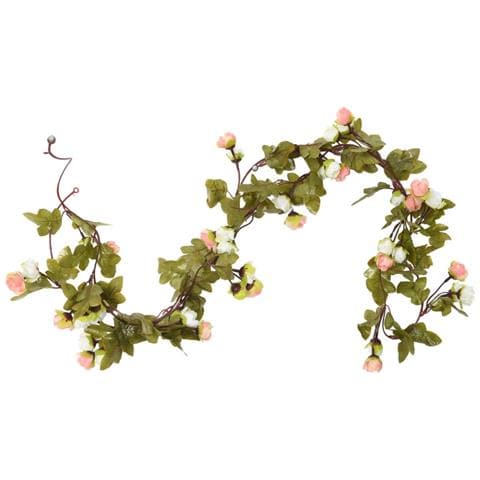 Ghirlande Fiori Artificiali Natale 6 Pz Champagne 215 Cm - Foto 3