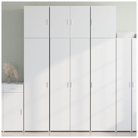 Credenza Bianca 80x42,5x249 Cm In Legno Multistrato - Foto 1
