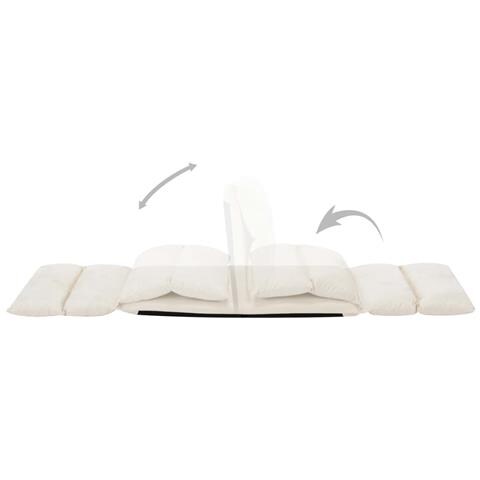 Lusso Casadino -  Sedia A Sdraio Da Terra Pieghevole Crema In Microfibra - Foto 8