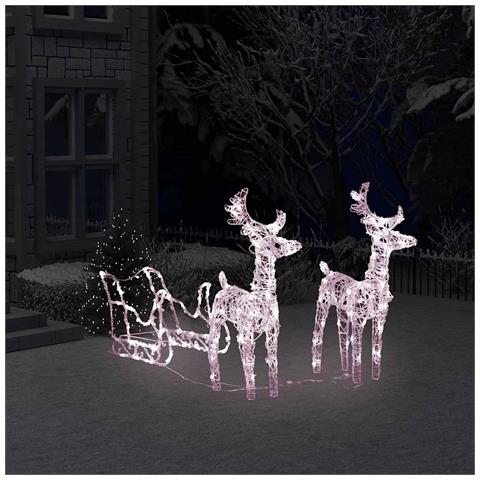 Decorazione Natalizia Renne E Slitta 160 Led 130 Cm In Acrilico - Foto 8