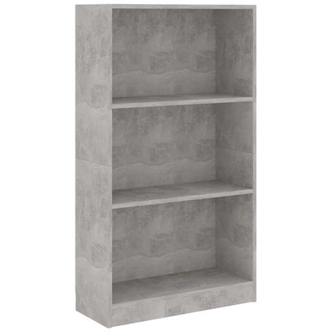 Lusso Casadino - Libreria A 3 Ripiani Cemento 60x24x109 Cm In Legno Multistrato - Foto 1