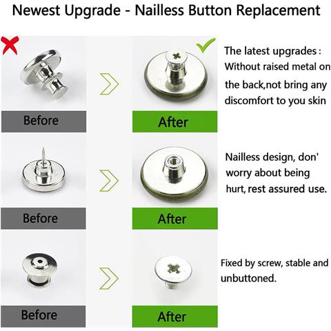 Bottoni Di Ricambio Per Jeans Neri Con Cacciavite (confezione Da 12) - Foto 2