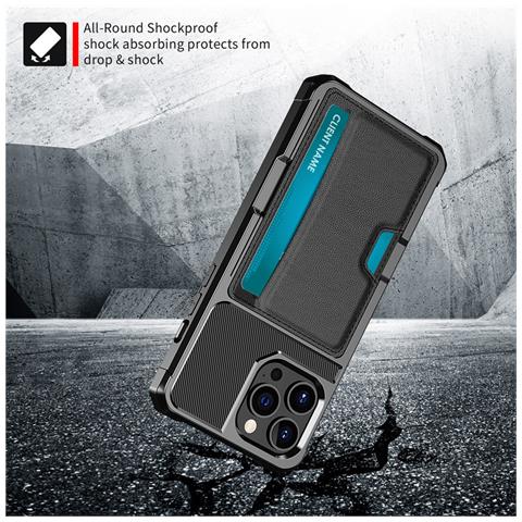 Custodia Antiurto Nera Con Porta Carte Compatibile Con Iphone 15 Pro Iphone 15 Pro - Foto 6