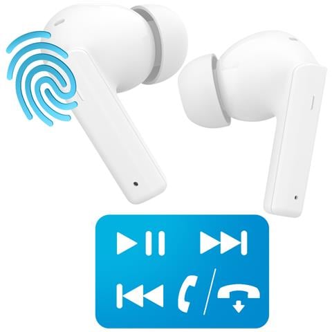 Auricolari Bluetooth Con Riduzione Del Rumore Autonomia 30h, Bianco - Foto 2