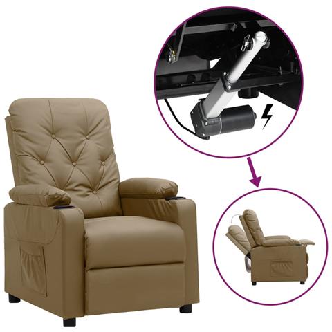 Lusso Casadino - Poltrona Alzapersona Cappuccino In Similpelle - Foto 2