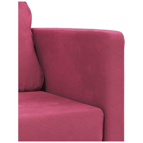 Divano Letto da Terra 2 in 1 Rosso Vino 122x204x55cm Velluto - Foto 9