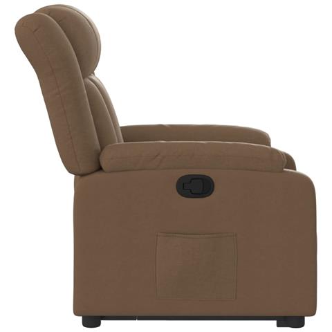 Poltrona Alzapersona Reclinabile Marrone in Tessuto - Foto 9