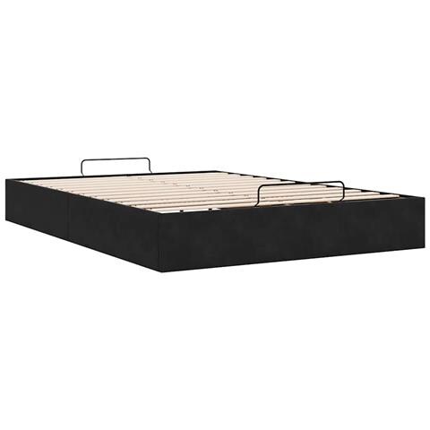 Struttura Letto Pouf senza Materasso Nero 140x200 cm in Velluto - Foto 9