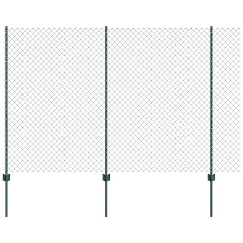 Recinto in Rete Metallica con 10 Pali U Verde 1.5x10 m Acciaio - Foto 1