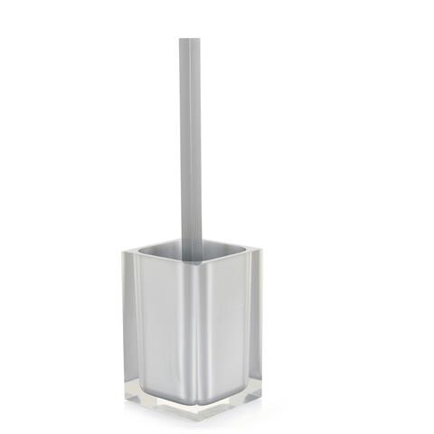 Scopino Wc D'appoggio Con Ciuffo In Setole Linea Rainbow Ra33 Argento - Foto 1