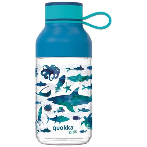 Borracca Per Bambini 430ml Modello Ice Kids Motivo Animali Marini Con Cinghia, Blu - Foto 1