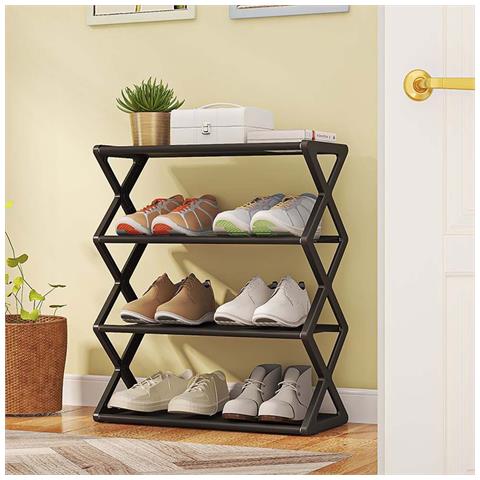 Scaffale Per Scarpe Modulare A X: Organizzazione E Stile Per La Tua Casa Black - Foto 2
