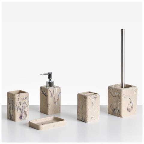 Set Da 5 Accessori Per Il Bagno Vilcanota Marmo Beige - Foto 2