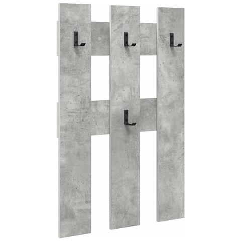 Appendiabiti a muro Grigio cemento 65 x 3 x 100 cm - Foto 1