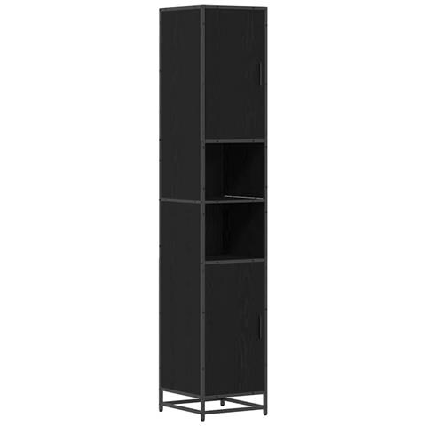 Mobile da Bagno con porta Rovere nero 35 x 37.5 x 188.5 cm - Foto 1
