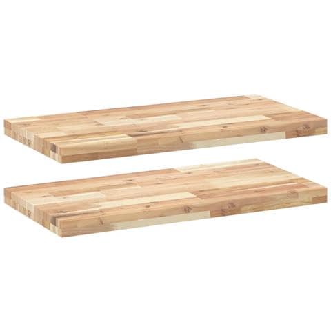Mensole da Parete 2 pz 100x40x4 cm Legno Acacia Non Trattato - Foto 1