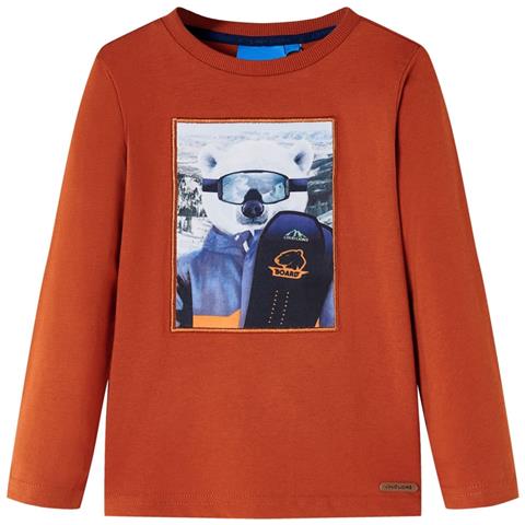Maglietta da Bambino Maniche Lunghe Ruggine Chiaro 140 - Foto 1