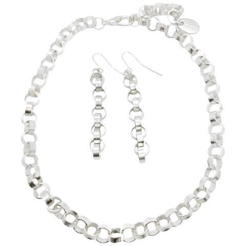 Set Collana E Orecchini Rossi Con Catena Placcata Argento - Foto 1