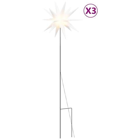 Luci di Natale con Picchi e LED 3 pz Pieghevoli Bianche 57 cm - Foto 1