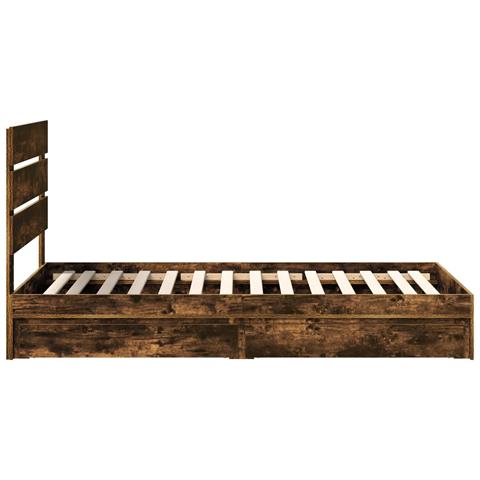 Letto con Contenitore Rovere fumé 75 x 190 cm Legno multistrato - Foto 9