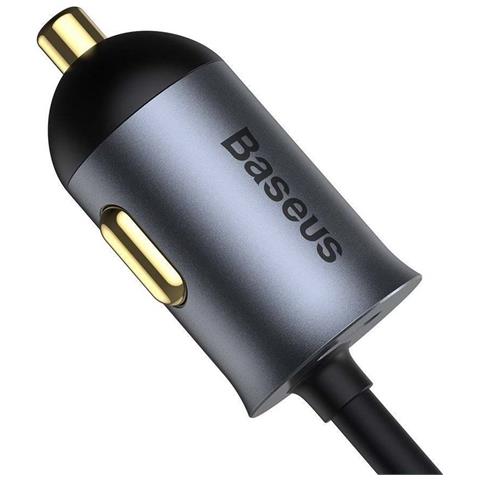 Caricatore Per Accendisigari Da 120w Multiporta Usb E Usb-c Con Cavo Da 1,5 M, Grigio - Foto 2