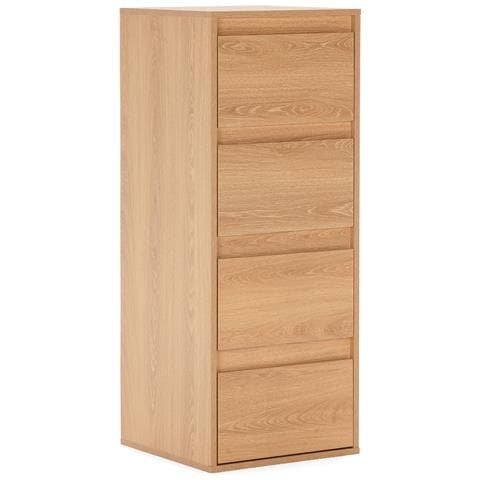 Cassettiera Alta Tori Con 4 Cassetti Effetto Rovere - Foto 1
