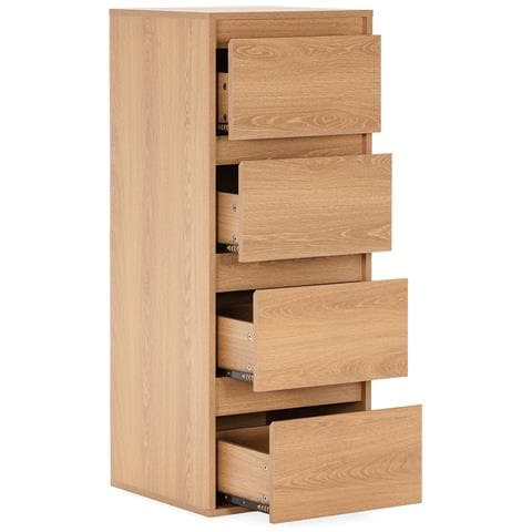 Cassettiera Alta Tori Con 4 Cassetti Effetto Rovere - Foto 2