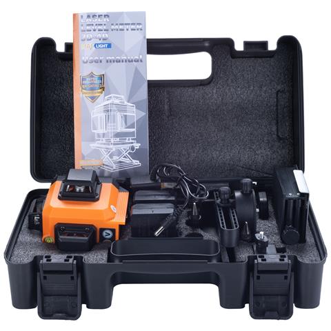 Livella Laser Orange Tiger Rot16l - 16 Linee, Autolivellante, Ip54 | Set Con Treppiede, Batterie, Occhiali, Adattatore | Strumento Professionale - Foto 2