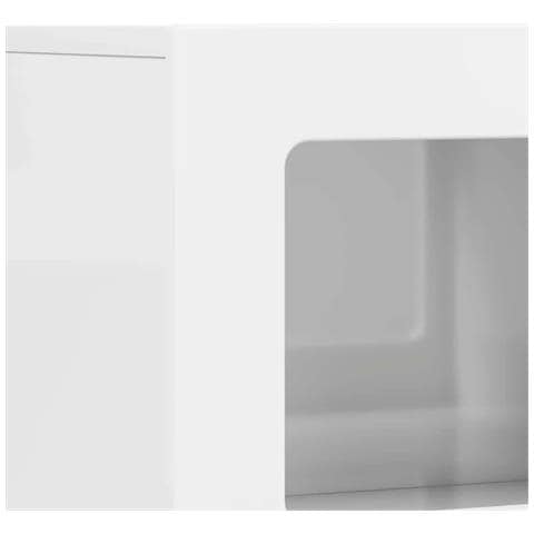 Credenza Bianco Lucido 80.5 x 35 x 59 cm Legno multistrato - Foto 9