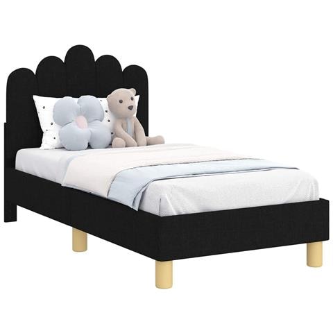 Struttura letto per bambini con testata Nero 70 x 140 cm - Foto 1