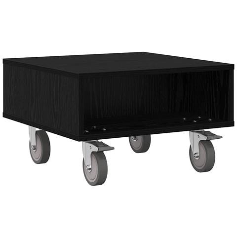 Tavolino con Ruote Rovere Nero 50,5 x 50 x 30 cm - Foto 1