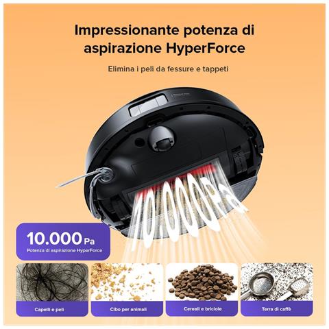 Robot Aspirapolvere e Lavapavimenti Q10 S5 EP-Q10S55-M1 con Navigazione LiDAR e Potenza 10000 Pa - Foto 2
