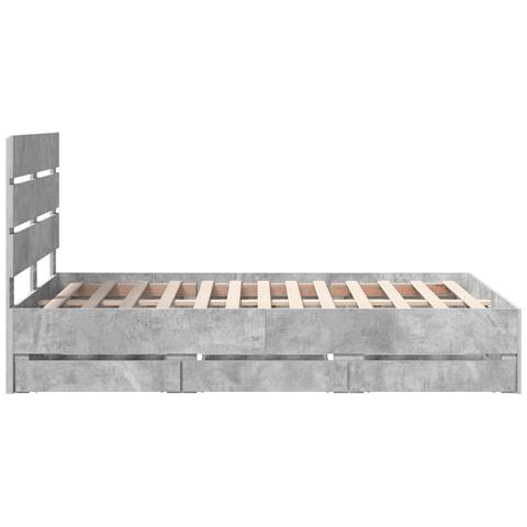 Struttura del letto con cassetto Grigio cemento 135 x 190 cm - Foto 9