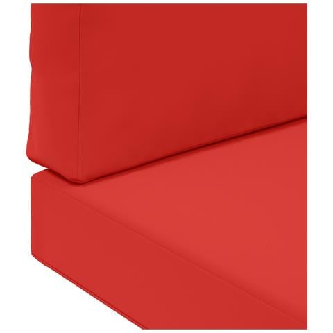 Cuscino per divano da esterno 3 pcs Rosso Poliestere - Foto 9