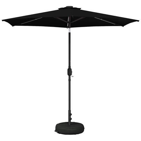 Parasol da Giardino con Luci LED 270 x 270 cm Poliestere Nero - Foto 1