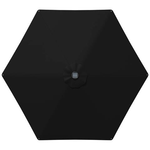 Parasol da Giardino con Luci LED 270 x 270 cm Poliestere Nero - Foto 8