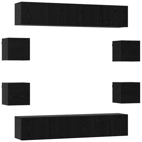 Set mobile TV 8 pcs 80 x 30 x 30 cm Rovere Nero - Foto 1