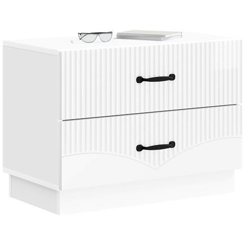 Armadio da Notte con cassetto Bianco Lucido 62 x 34,5 x 44,5 cm - Foto 2