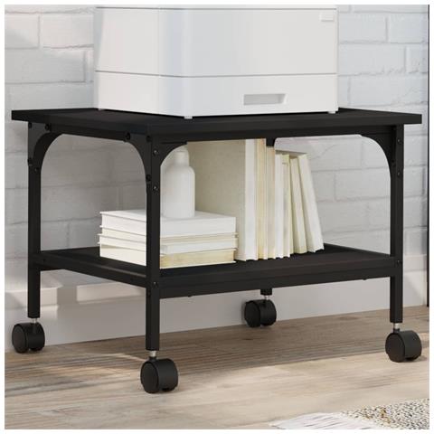 Supporto per Stampante 2 Livelli Nero 50x40x38 cm Multistrato - Foto 2
