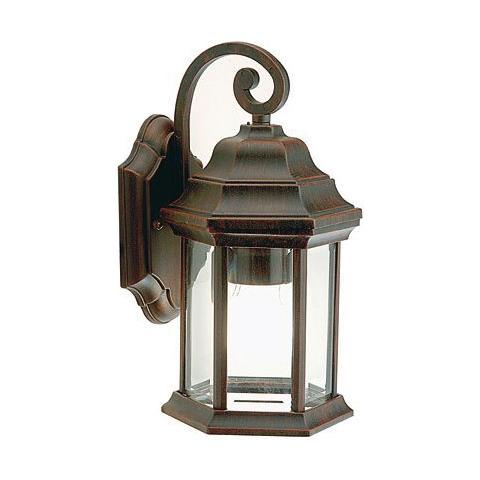 Applique Da Esterno Classica In Alluminio Ruggine – SOVIL 77511, E27, Vetro Trasparente, IP43, H 34 Cm