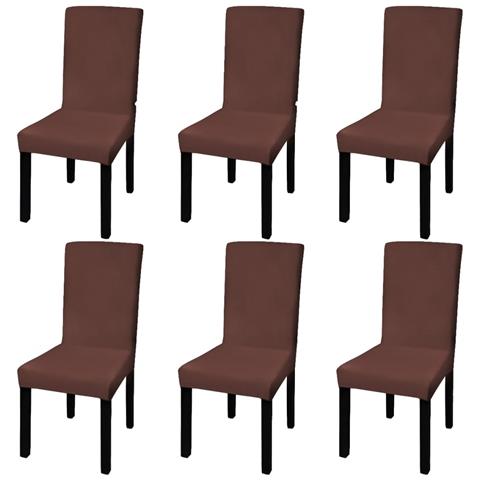 Set 6 Pz Fodera Elastica Per Sedie Marrone - Foto 1