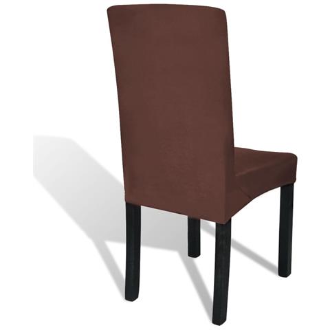 Set 6 Pz Fodera Elastica Per Sedie Marrone - Foto 5