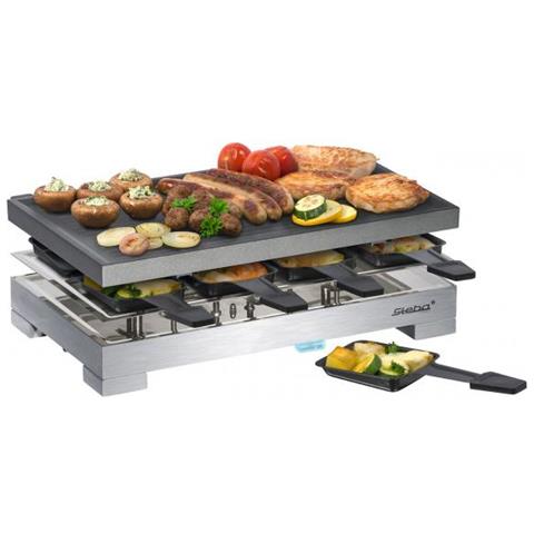 Raclette e Griglia RC 68 per 8 Persone Piastre In Alluminio Potenza 1200 W Colore Nero - Foto 2