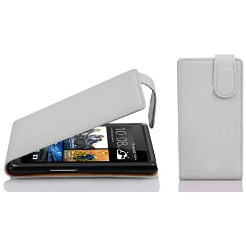 Custodia Compatibile Con Htc Desire 600 In Magnesio Bianco - Coperchio Protettivo In Design Flip Realizzato In Similpelle Testurizzata - Foto 1