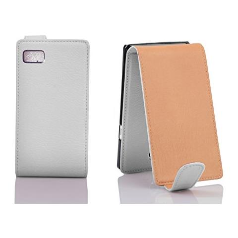 Custodia Compatibile Con Htc Desire 600 In Magnesio Bianco - Coperchio Protettivo In Design Flip Realizzato In Similpelle Testurizzata - Foto 2