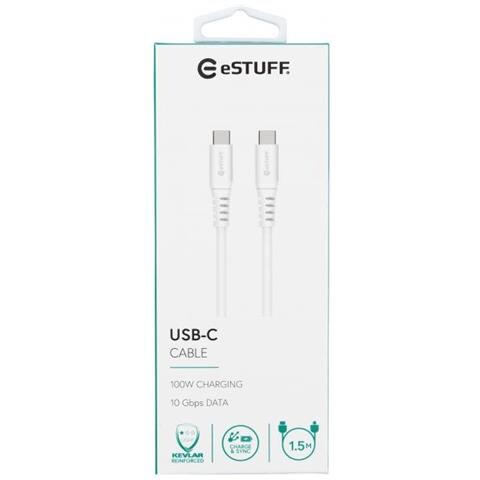 Es604102 Cavo Usb 1,5 M Usb 3.2 Gen 2 [3.1 Gen 2] Usb C Bianco (usb-c - C Cable 1,5m White - Usb-c Male - Usb-c M - Foto 1