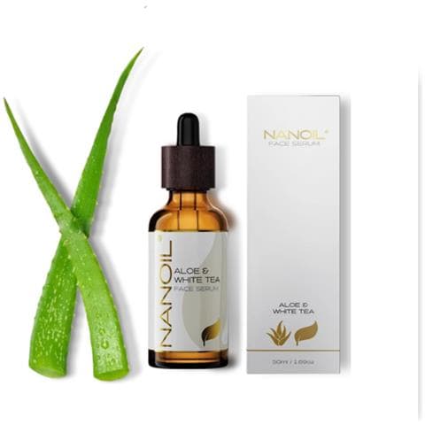Aloe & White Tea Face Serum - Siero Viso Nutriente, Rivitalizzante, Antiossidante, Con Aloe E Tè Bianco, 50 Ml - Foto 1